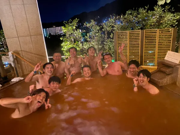 有馬温泉入浴の様子